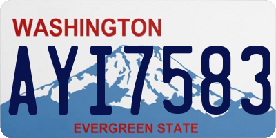 WA license plate AYI7583