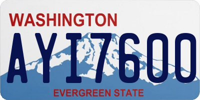 WA license plate AYI7600