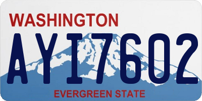 WA license plate AYI7602