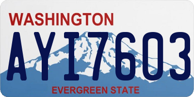 WA license plate AYI7603