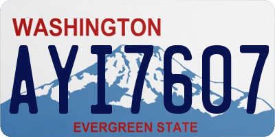 WA license plate AYI7607