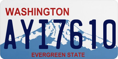 WA license plate AYI7610
