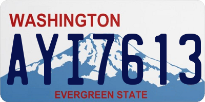 WA license plate AYI7613