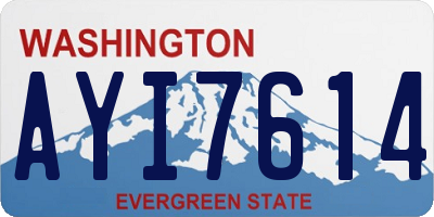 WA license plate AYI7614