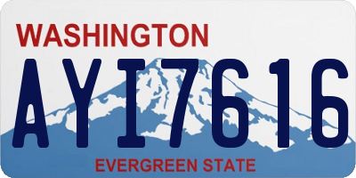 WA license plate AYI7616
