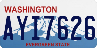 WA license plate AYI7626