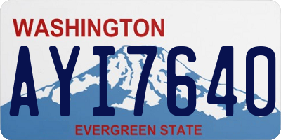 WA license plate AYI7640