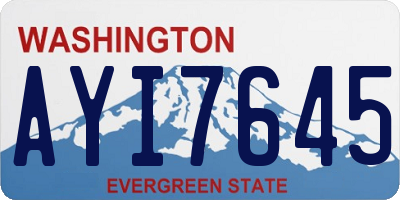 WA license plate AYI7645