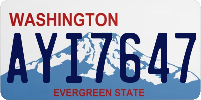 WA license plate AYI7647