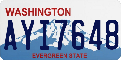 WA license plate AYI7648