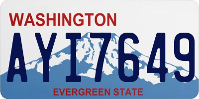 WA license plate AYI7649