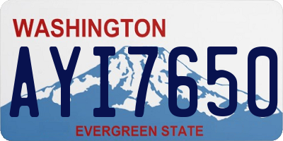 WA license plate AYI7650