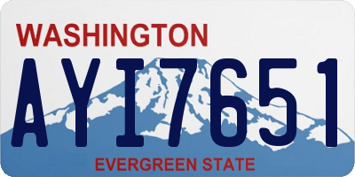 WA license plate AYI7651