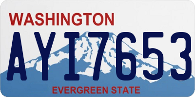 WA license plate AYI7653