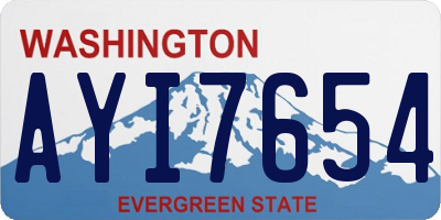 WA license plate AYI7654