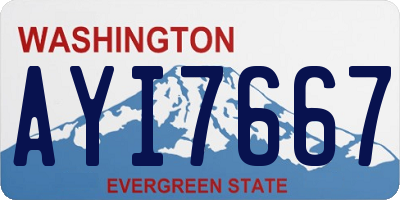WA license plate AYI7667