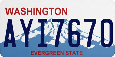 WA license plate AYI7670