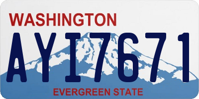 WA license plate AYI7671