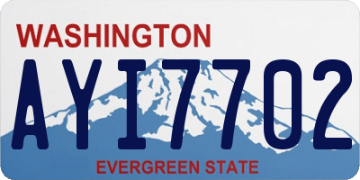 WA license plate AYI7702