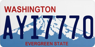 WA license plate AYI7770