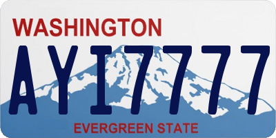 WA license plate AYI7777