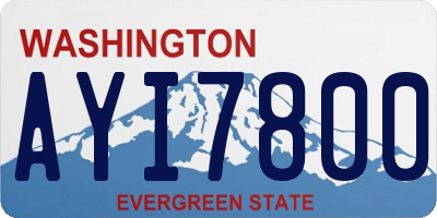 WA license plate AYI7800