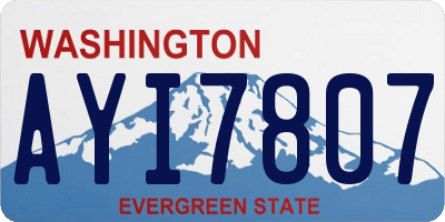 WA license plate AYI7807