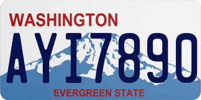 WA license plate AYI7890
