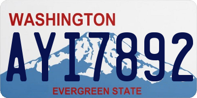 WA license plate AYI7892