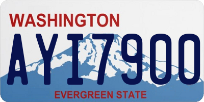 WA license plate AYI7900