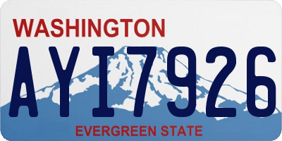 WA license plate AYI7926