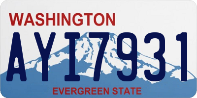 WA license plate AYI7931