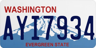 WA license plate AYI7934