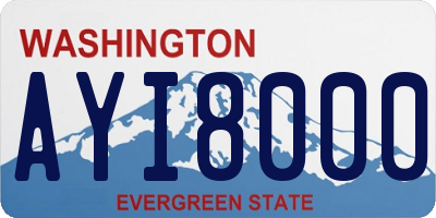 WA license plate AYI8000