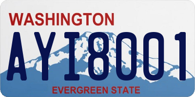 WA license plate AYI8001
