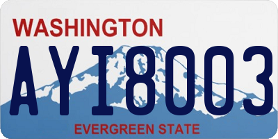 WA license plate AYI8003