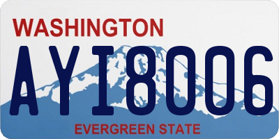 WA license plate AYI8006
