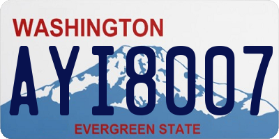 WA license plate AYI8007