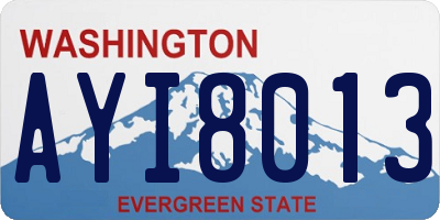 WA license plate AYI8013