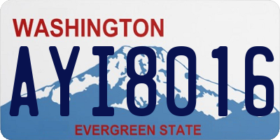 WA license plate AYI8016