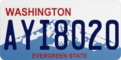 WA license plate AYI8020