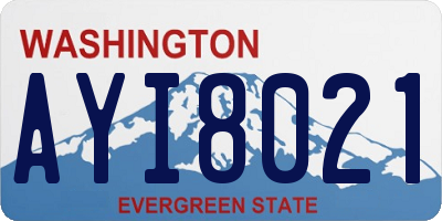 WA license plate AYI8021