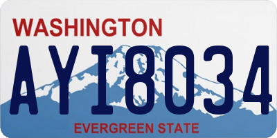 WA license plate AYI8034