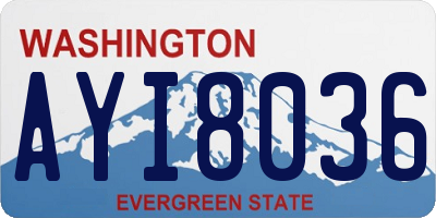 WA license plate AYI8036