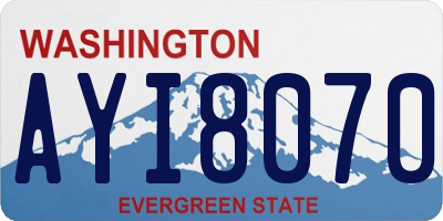 WA license plate AYI8070