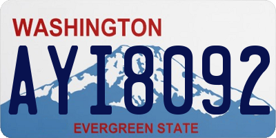 WA license plate AYI8092
