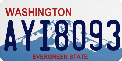 WA license plate AYI8093