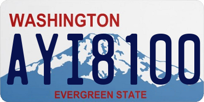 WA license plate AYI8100
