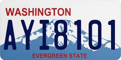 WA license plate AYI8101
