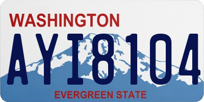 WA license plate AYI8104